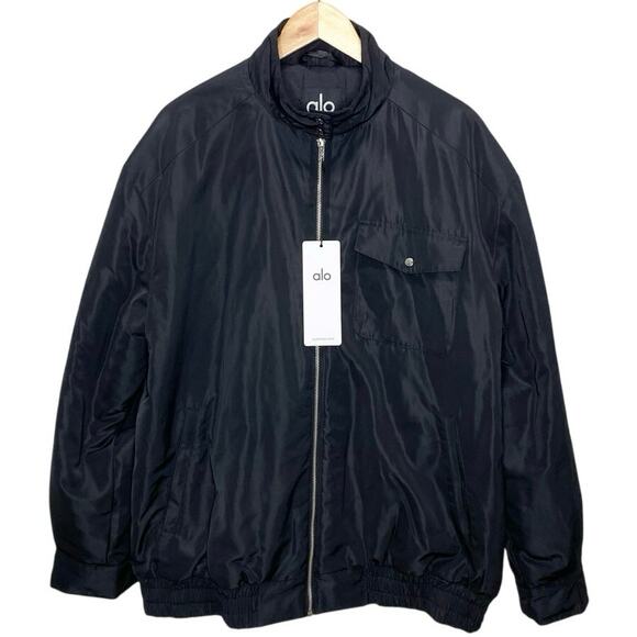 Alo Yoga Work It Bomber In Black Large NWT - Picture 3 of 9